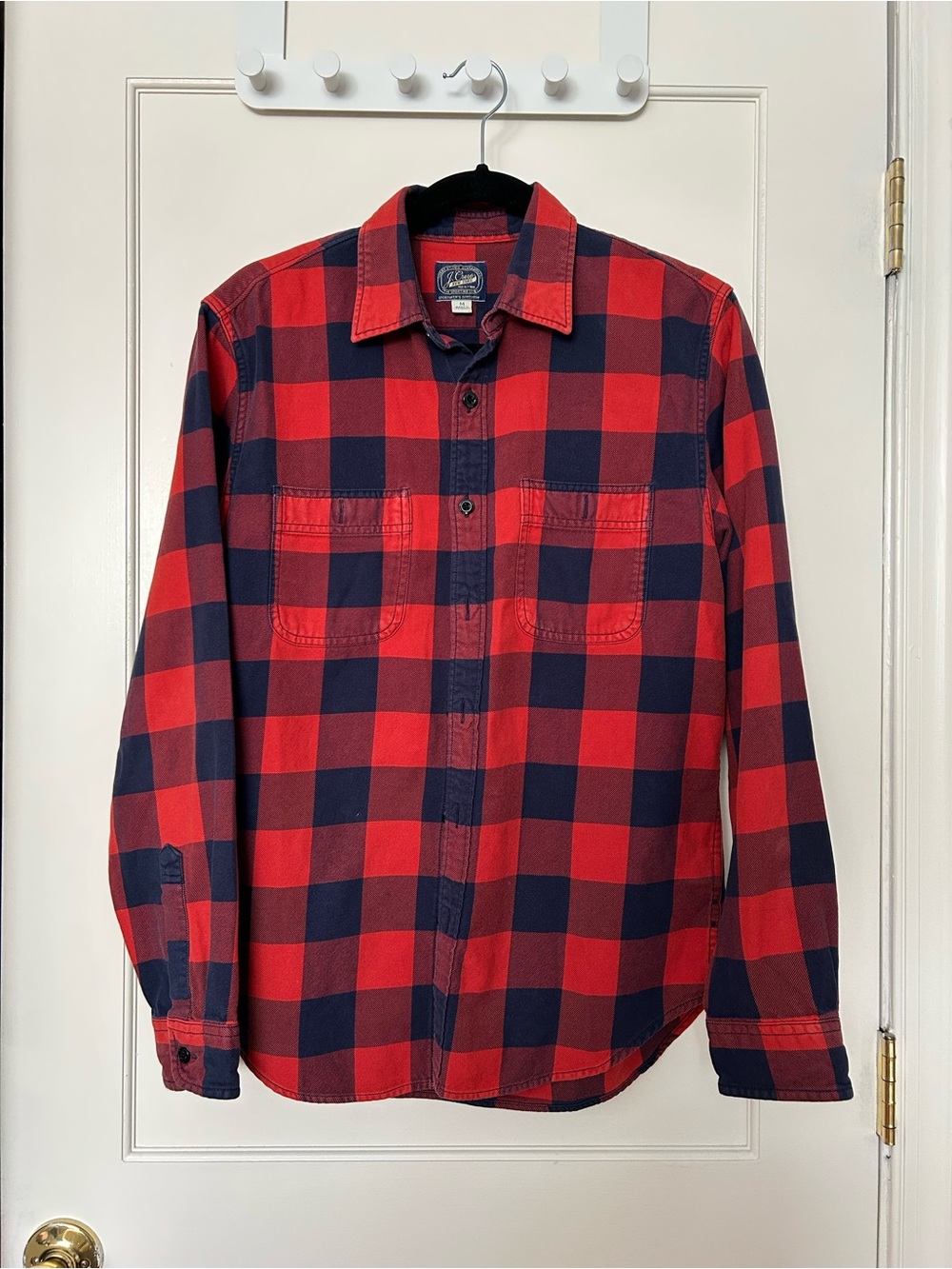J. Crew Red and Navy Buffalo Plaid Button-Down Shirt